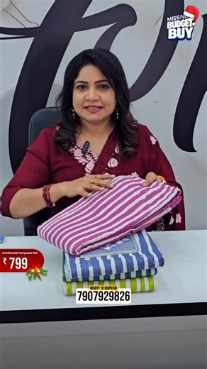 @missindia_tvm on Instagram: "This batik set is all about comfort with a clean look 💜 The vertical stripe pattern gives a nice straight fall, making it perfect for daily wear, office, or small get-togethers. The yoke area has neat batik detailing, and the dupatta matches beautifully, keeping the look balanced and easy to style. ✨ Type: Unstitched Batik Salwar Set 🧵 Design: Vertical stripes with batik work 💰 Price: ₹799 📦 Ready to dispatch 📲 WhatsApp orders: 7907929826"