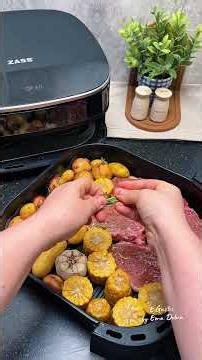 Air Fryer Pork Chops with Baby Potatoes and Corn | Quick and Delicious Lunch
