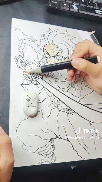 Dibujo de Tanjiro Kamado de Kimetsu no Yaiba