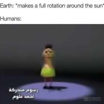 humans when the earth makes a full rotation around the sun