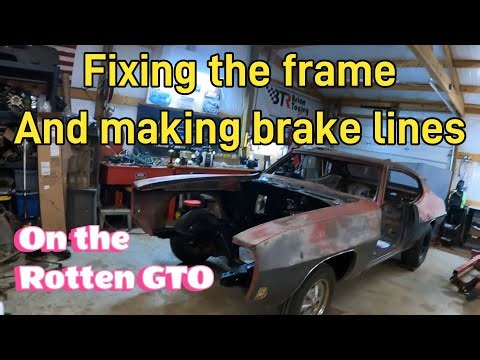 Fixed the frame and made brake lines on this rotten GTO