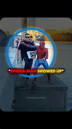 Man in Spider-Man suit being a hero 💝