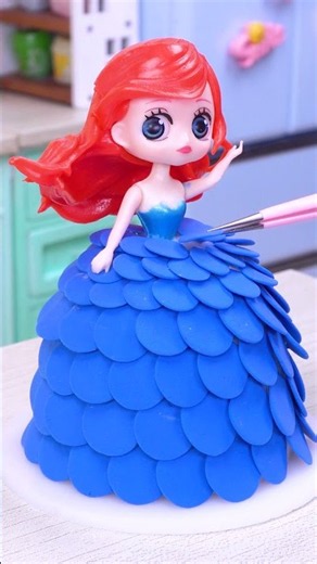 Mini Princess Mermaid Cake❤️ Satisfying ASMR Mini Cake #shorts #asmr #miniature #minicake