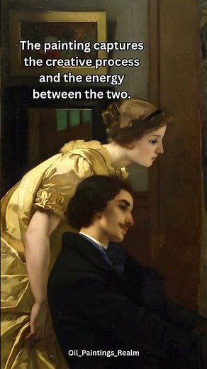 The Painter and His Muse by Alfred Stevens, 1855 #history #painting #oilpainting #paintingshorts