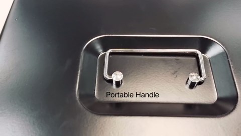 Cash Box with Lock Key and Money Tray - Large Money Box for Cash Register, Metal Lock Box for Money Safe 11.8" x 9.4" x 3.54" Black