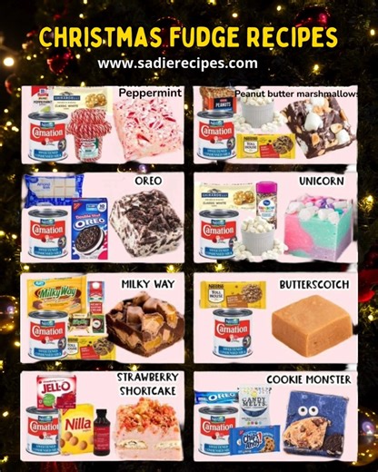 🎄✨ The Ultimate Christmas Fudge Collection Everyone’s Talking About! 🍬💚 Every holiday season needs a little sweet magic, and these Christmas fudge recipes are pure joy in every bite! 🎁 Perfect for gifting, snacking, or adding sparkle to your dessert table — each one is creamy, colorful, and melt-in-your-mouth delicious. Let’s make your kitchen smell like Christmas! 🎅 1️⃣ Peppermint Fudge ❄️🍥 Ingredients: 3 cups white chocolate chips 1 can (14 oz) sweetened condensed milk ½ tsp peppermint e