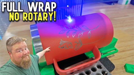 No-rotary engraving hack for tumbler wraps on xTool F1 laser engraver