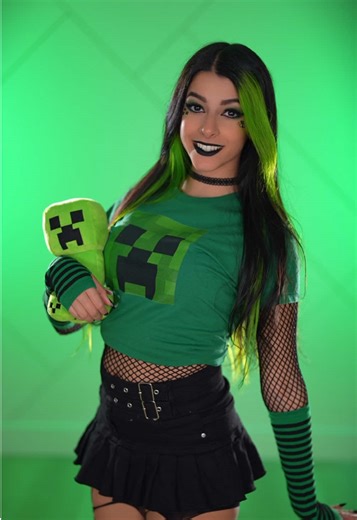 awooga! 💚✨ #minecraft #fyp #altgirl #trending #creeper | creeper girl