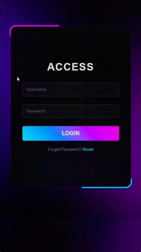 Premium Neon Glass Login ⚡ Using HTML & CSS