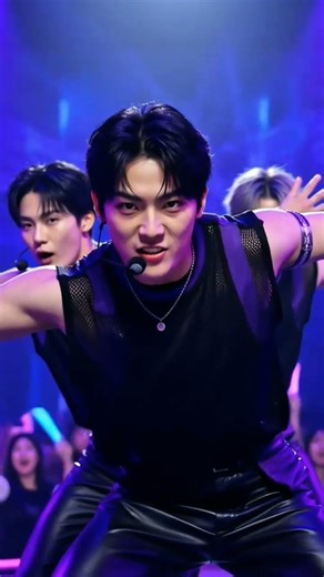 Powerful K-Pop Dance Performance | Neon Stage & Laser Lights | Epic Boy Group #Shorts #bts