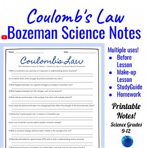 AP Chemistry Coulomb's Law Comprehensive Worksheet | Bozeman Science