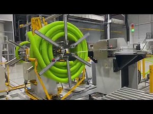 Big hose coiling and strapping machine | Automated winding