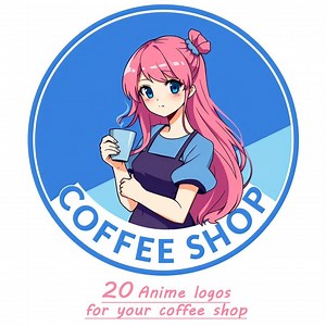 20 Anime Logo for Coffee Shop | Big Pack Logo - Etsy