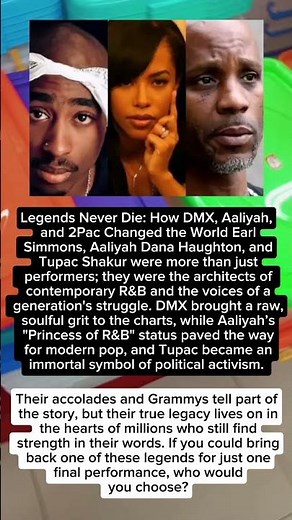 Legends Never Die: How DMX, Aaliyah, and 2Pac Changed the World #2Pac #DMX #Aaliyah #90sMusic