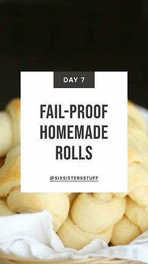 Day 7 of 10: Homemade Rolls If you've never made rolls from scratch, this is one of the easiest recipes to use! Skip the storebought and make these instead this Thanksgiving! Comment "ten" below and we'll send it straight to your messages, or you can find it under the 'Thanksgiving' tab on our website. | Six Sisters' Stuff