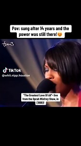 #WhitneyHouston singing the Greatest Love of All on the Oprah Winfrey Show. | Whitney World-A Whitney Houston Fan Page