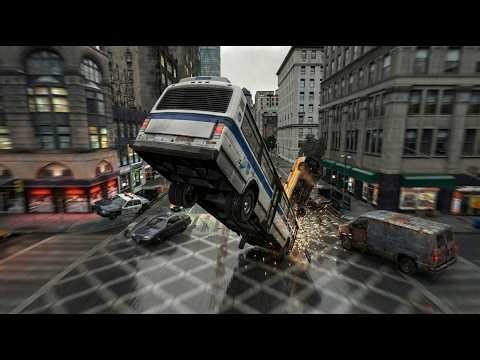 GTA 4 CRASH TESTING REAL CAR Ep. 3 Crazy Bus
