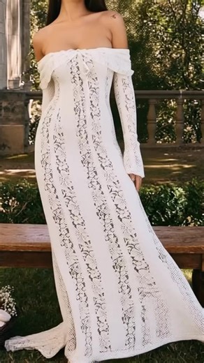 Elegant Lace Off-Shoulder Flared Sleeve Dress, Graceful Sheath Design, Perfect for Special Occasions & Everyday Wear #loungedresses #loungedress #lacetrimdress #offtheshoulderdress #winterdresshaul #specialoccasiondress #longsleeveformaldress #amazonholidaydress #weddinguestdress #luminavenusdresses