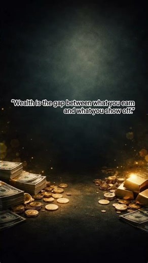 “Wealth is the gap between what you earn and what you show off.”.. 01