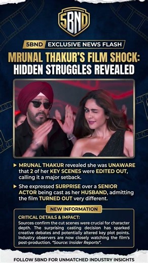 Mrunal Thakur SHOCKED! 😱 Key Scenes Cut & Unexpected Husband Cast!#mrunalthakur #bollywoodupdates