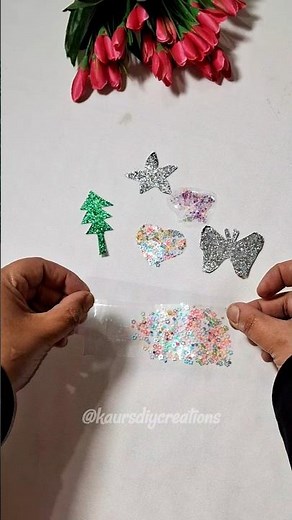 How to make stickers with clear tape♥️