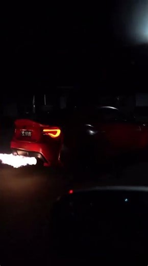 Red car understood the assignment 🤯 #carmeetshortsftw #flames #modified