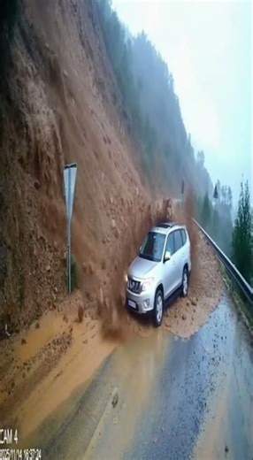 Mudslide Destroys Road! 🌧️ | CCTV Catches It Live