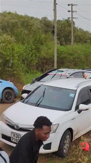 This is a rally car stranded due to some people blocking the road. Driver was so disappointed Sad