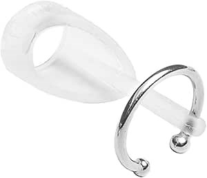Deafmetal USA Retention Hearing Aid Cuff and Silicone Holster Attachment - Fits BTE and RIC Hearing Aids and BTE Cochlear Implant Processors - Keep Hearing Devices Secured - Silver - 1 Ear
