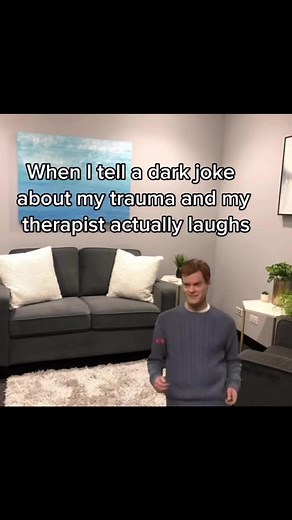 Not saying the goal of therpay is to continue to deflect with humor. But, it does feel nice to occasionally have your therapsit join on the dark humor coping level. #therapy #darkhumor #trauma #traumamademefunny #childhoodtrauma #itme #thelittlethings #mentalhealth #mentalhealthmatters #healing #healingjourney #coping #trying #depressio #anxiety #ptsd #cptsd #mytruth #growth #trust #therapist #real #imperfect #doingmybest #metoo #survivor #csa | BPDRelatable