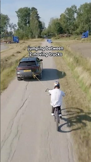 Jumping Between 2 Moving Trucks 🔥