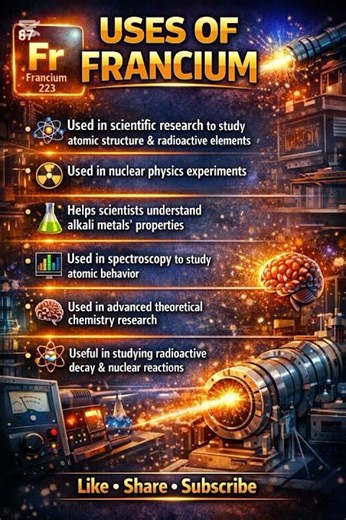 uses of Francium #education #periodictable #chemistry #chemical #elements #chemistrychamps
