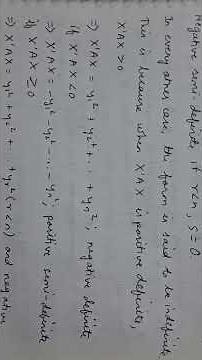 Introduction to Matrices Part 76 Definite, Semi Definite and Indefinite Quadratic Forms