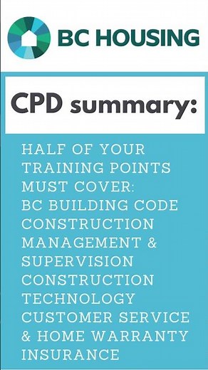 BC Builders: Here's Your 2 Step Guide to CPD Requirements! #BCHousing