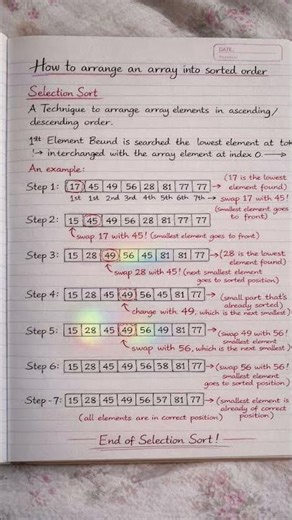 selection sort in array#icse #computereducation #java