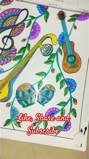 musical instruments in art#artandcraftactivity #schoolproject #schoolactivitu
