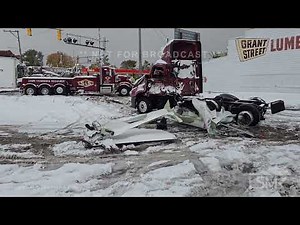 11-10-2025 Lake County, IN - I-94 Snarled Amidst Winter Storm - Stuck Semi Hit By Train - Clean-Up