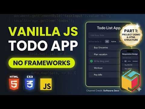 How to Create a Todo List App in Vanilla JS | HTML CSS JavaScript Project Tutorial