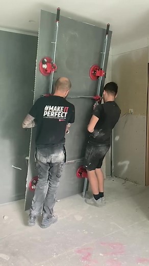 Getting those large format tiles into place with @jjupptiling 🔥 #tile #tiler #tilers #tiling #tilingwork #tools #toolsofmytrade #contractorslife