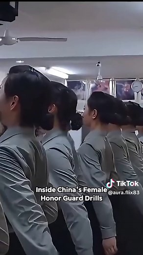 China female security guards drill — viral military-style training