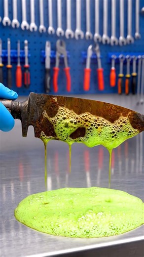 SHOCKING Toxic Green Foam MELTS Rust Off This Draw Knife in Seconds! 🧪✨