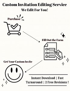 Fully Personalized & Editable Invitations - Etsy Canada