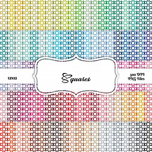 100 Geometric Square Pattern Digital Paper Pack: 100 Colors (12x12, PNG, 300 Dpi) - Etsy