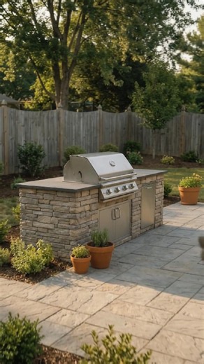 DIY Outdoor Kitchen & Stone BBQ Build Step by Step