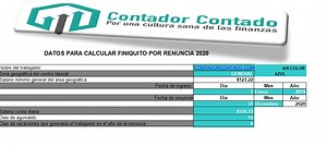 Calculadora finiquitos 2021 | Contador Contado | Cálculo renuncia