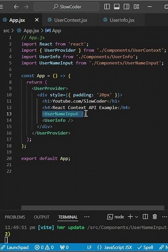 React Context API in 48 Seconds! Explained ⚛️ #reactjs #programming #reactjstutorial #coding