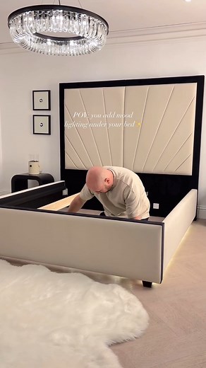 28K views · 531 reactions | The ultimate bedroom hack Transform your bedroom LED lighting under your bed to create a magical, ambient glow in your home✨ Would you recreate this in your home? | Rowen | Facebook
