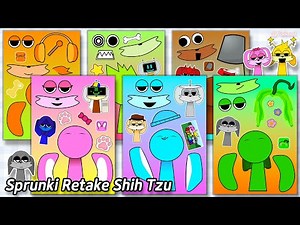 Sprunki Retake Shih Tzu Sticker Book DIY 스프런키 리테이크 시츄 강아지버전 스티커 꾸미기