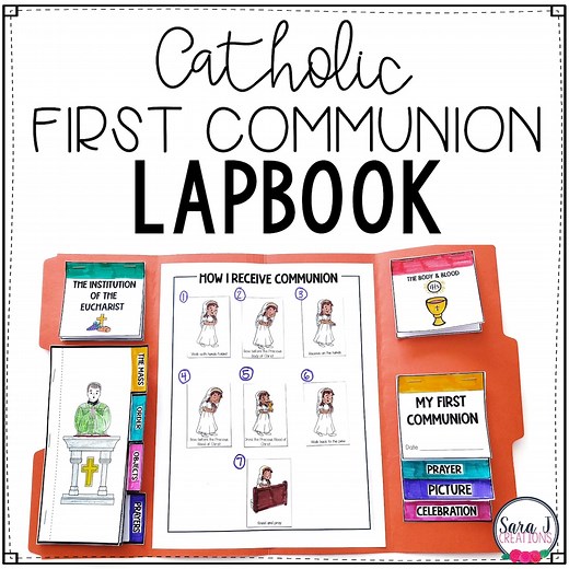 Catholic First Communion Prep Lapbook, Catholic Parts of the Mass, First Communion Preparation, First Communion Catholic Worksheet - Etsy