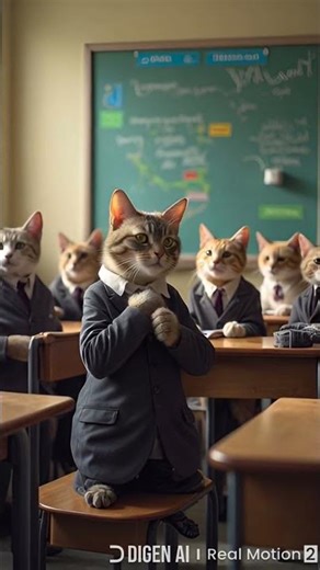 Cute Cats in Classroom 🐾 | Cat Students Wearing Uniform 😂
